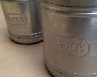 Vintage French kitchen storage canisters | Kitchenalia