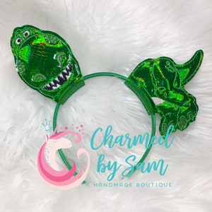 Toy Story Rex Dinosaur Inspired Mouse Minnie Mickey Ears, Woody Ears, Buzz Lightyear Ears, Rex Ears, Andy Ears, Toy Ears, adult child headba