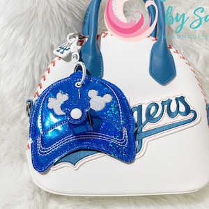 Baseball Cap Choose your own color Mouse Ears Holder, Mickey Minnie Inspired Ears, Baseball bow, Sunglasses Holder, LA Dodgers