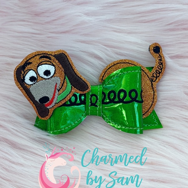 Slinky Glitter Bow, Toy Story Inspired bow, Pixar Inspo, Buzz Woody, Toy Story Land, Disney Toy Story, Jessie Bow, sequin bow