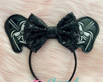 Darth Vader Star Wars Inspired Mouse Ears, adult/child headband, The Dark Side, Star Wars The Empire Strikes Back, Galaxy's Edge