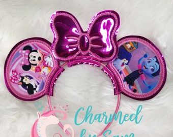 Halloween Mouse Ears Glitter Vampirina Inspired Stand Up Bow Vampire Girl Ears Disney Junior Disney Ears Vampirina Bat Ears Bat Ears