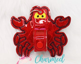 Sebastian Crab Holo Glitter Little Mermaid Inspired Minnie Mickey Ears Holder, Ariel Ears, Sebastian Ears, keychain, hat holder, Sunglasses