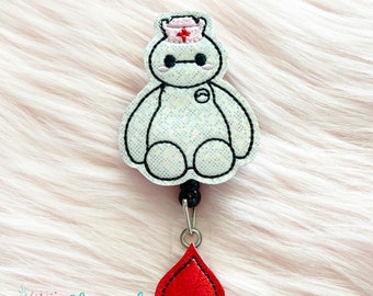 Baymax Big Hero 6, Super Hero Inspired Badge Holder, Keychain, Lanyard, ID holder, badge reel