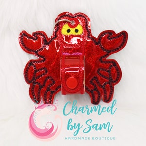 Sebastian Crab Holo Glitter Little Mermaid Inspired Minnie Mickey Ears Holder, Ariel Ears, Sebastian Ears, keychain, hat holder, Sunglasses