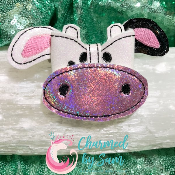 Glitter Cow Bow, Garden Party Bow, Farm Animal Party, Easter Bow, White Bunny, Photo Prop, Birthday Party, Glitter Bow, Large Bow, OTT Bow