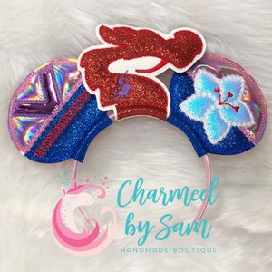 Mulan inspired Minnie Ears headband, Crickey, Mushu, Red Dragon, Disneyland birthday, Disney vacation, Disney princess, Glitter Ears