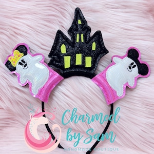 Haunted House Ghost Mouse Halloween Inspired Ears Headband, Haunted Halloween, Halloween Ears, adult child headband