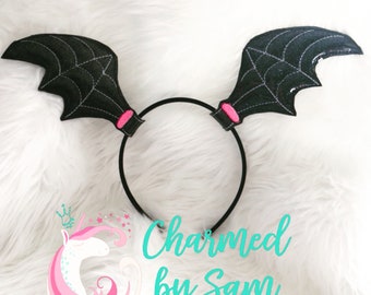 Halloween Mouse Ears Glitter Vampirina Inspired Stand Up Bow Vampire Girl Ears Disney Junior Disney Ears Vampirina Bat Ears Bat Ears