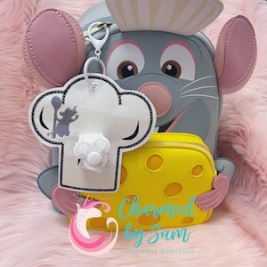 Remy Ratatouille Mouse Chef Inspired Minnie Mickey Ears Holder, Sunglasses Holder, Hat Holder, Rat Chef, Remy Ears