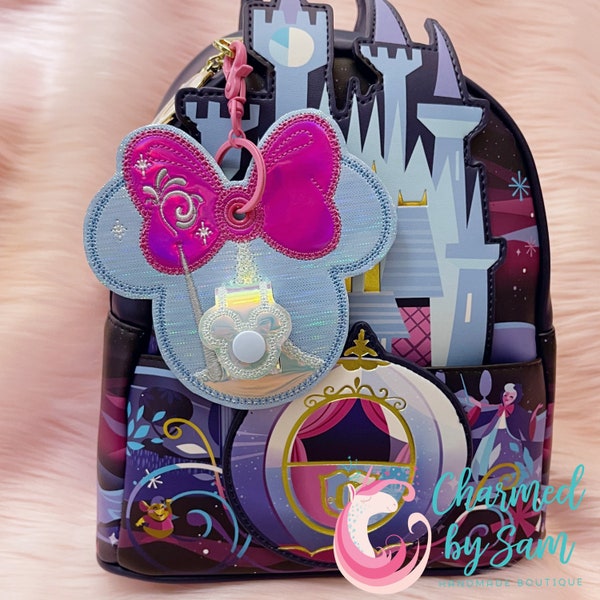 Glitter Holographic Fairy Godmother Cinderella Inspired Minnie Mickey Ears Holder, Sunglasses Holder, Hat holder, Cinderella keychain