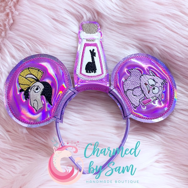 CHOOSE YOUR COLOR Glitter Kuzco Llama Emperor’s New Groove Yzma Kronk Inspired Mouse Ears adult child Headband