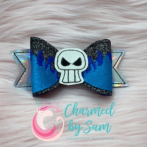 Hades Hercules Villain Inspired Bow Clip Headband, Villains Birthday, Glitter Bow, Disneyland, glitter bow, Princess Birthday