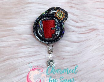 F Bomb funny retractable badge reel, medical field badge reel, nurse badge reel, healthcare badge reel, badge id holder, school nurse