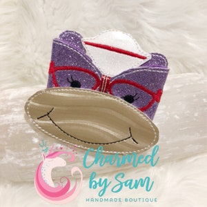 Hallie Doc McStuffins Inspired Bow Clip Headband, Hallie Hippo Bow, Disney Birthday, Disneyland, Disney Vacation, glitter bow, OTT Bow