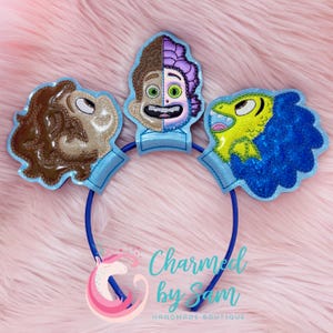 Glitter Luca Alberto Sea Monster Inspired Mouse Ears, adult child headband, Luca Bow, Sea Monster Headband, Sequin Bow