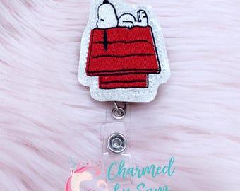 Snoopy retractable badge reel, medical field badge reel, nurse badge reel, healthcare badge reel, badge id holder, school nurse