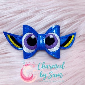 Holo Glitter Dory Inspired Bow Clip Headband, Finding Nemo Birthday, Finding Dory Birthday Party, Photo Prop, Pixar Inspo, Glitter Bow
