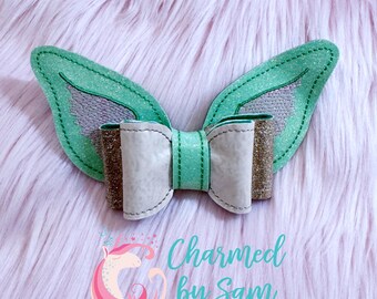 Jedi Child Inspired Bow, Star Wars Bow, Mandalorian Bow, Glitter Bow, Large Bow
