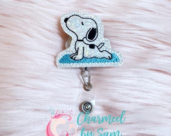 Snoopy yoga retractable badge reel, medical field badge reel, nurse badge reel, healthcare badge reel, badge id holder, school nurse