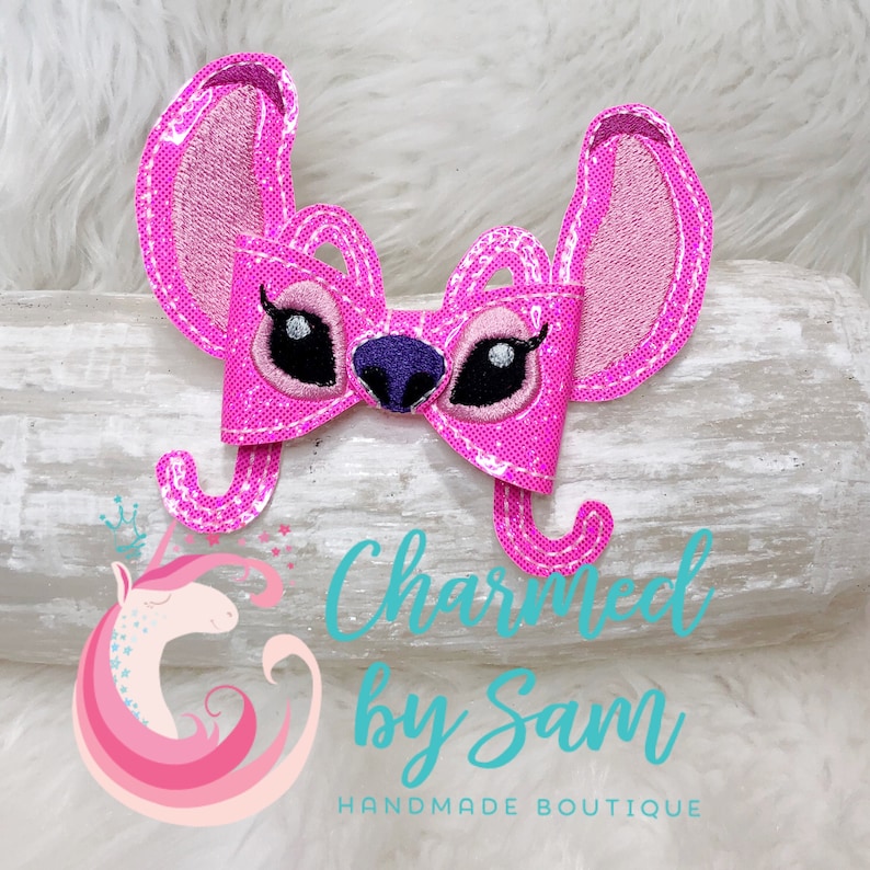 Angel Stitch Inspired Bow Clip Headband Lilo & Stitch Disney Etsy