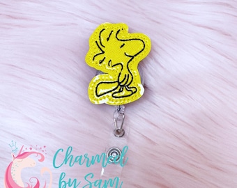 Snoopy Woodstock retractable badge reel, medical field badge reel, nurse badge reel, healthcare badge reel, badge id holder, school nurse