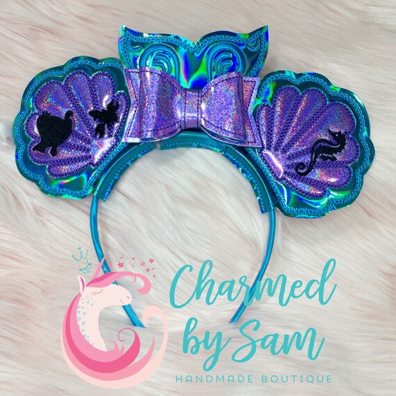 Little Mermaid Inspired Minnie Mickey Ears, Ariel Ears 