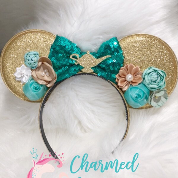 Adult (large ears) Handmade Princess Jasmine Alladin Minnie Mickey Ears, Disney Princess, photo prop, adult headband, Disneyland