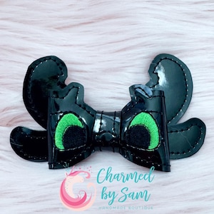 Black Dragon Inspired Bow Clip Headband, Toothless Bow, Birthday, How To Train Your Dragon Bow, Birthday Party