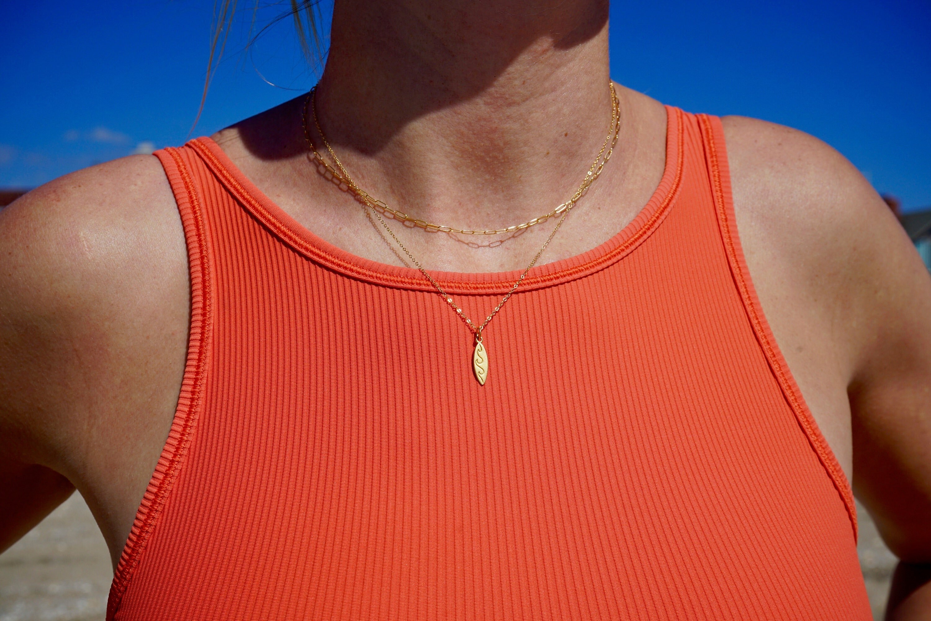 14K Gold Fill Surfboard Necklace Etsy