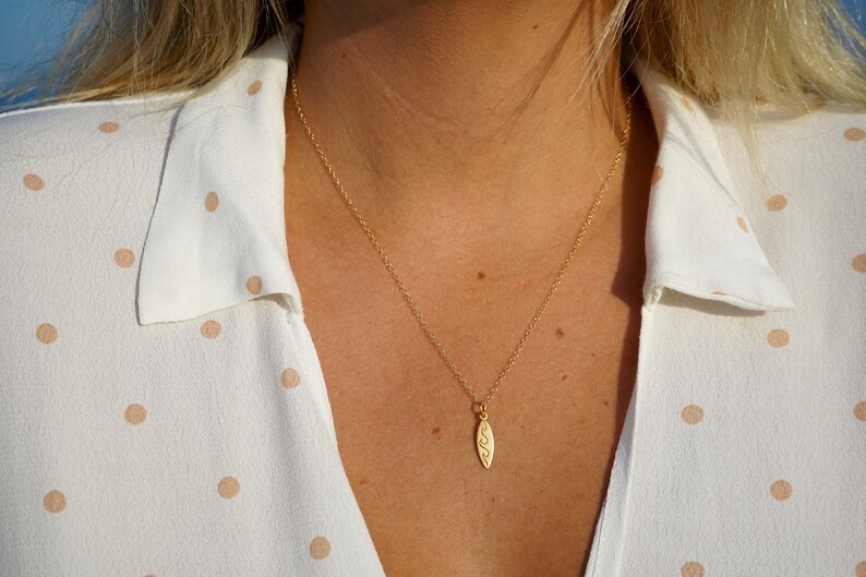 14K Gold Fill Surfboard Necklace Etsy