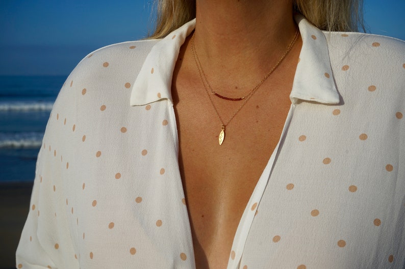 14K Gold Fill Surfboard Necklace Etsy