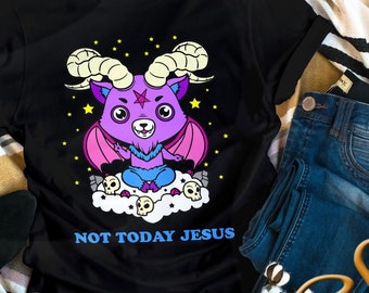 Pastel Goth Baphomet Goat T-Shirt - Not Today Jesus