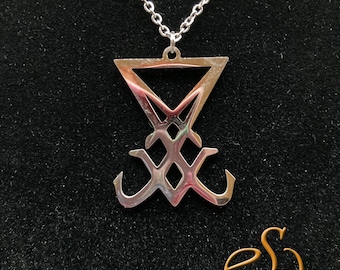 Sigil of Lucifer Necklace: Polished Stainless Steel Pendant NOW in 2 colors