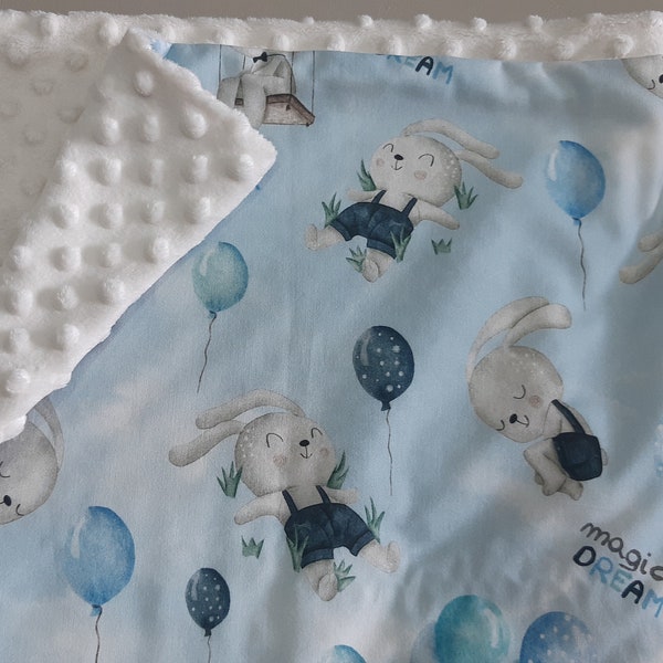 copertina baby in minky pile e cotone