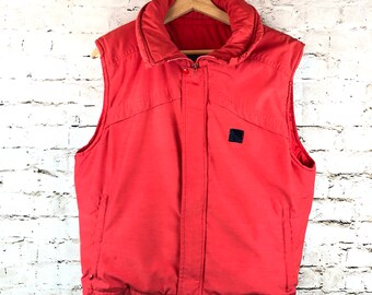 Vintage Men's Serac Size 40 Ski Vest Red Zip Front Snowboard Insulated Winter