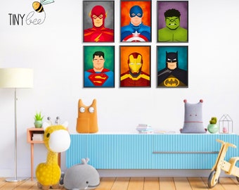 Superheldenframes, afdrukbare illustraties