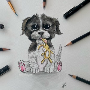 Custom pet portrait, caricature image 1