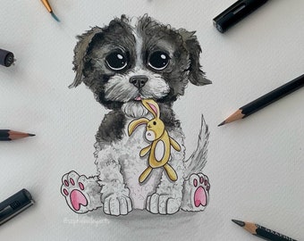 Custom pet portrait, caricature