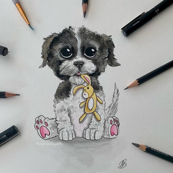 Custom pet portrait, caricature