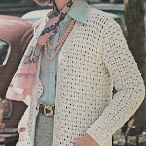Long crochet jacket pattern, woven coat pattern, vintage crochet pattern, crochet long sweater, pdf instant download