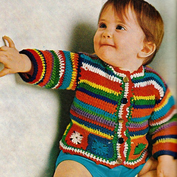 Crochet baby jacket pattern, baby blazer pattern, crochet baby coat pattern, crochet baby cardigan pattern size 6 months 1 year, vintage