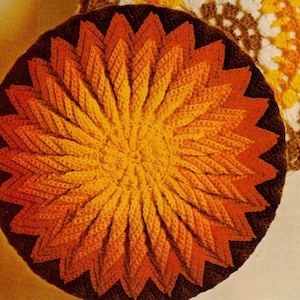 Crochet pillow pattern, crochet round pillow pattern, crochet sunburst pillow, PDF Pattern, Instant download, crochet cushion pattern