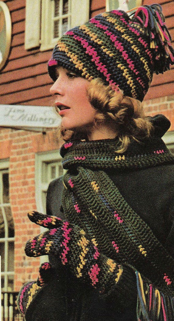 Crochet Scarf Pattern, Crochet Hat Pattern, Crochet Mittens