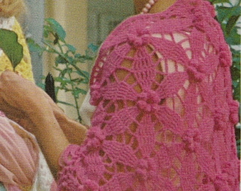 Modello vintage per scialle a fiori all'uncinetto (modello PDF)