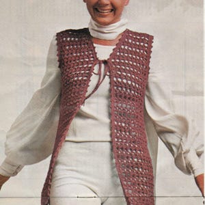 Virkmönster för lång väst från 1970-talet: Boho Hippie-stil (PDF-mönster)