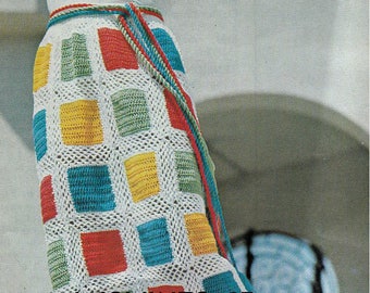 SKIRT Crochet Pattern 1970s Hostess Skirt Multicolored Skirt Vintage Crochet Pattern  Instant Download Pdf long skirt pattern