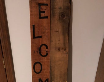 Welcome sign, flower welcome sign, wooden sign