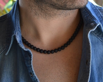 Men Choker Beaded Necklace - Etsy