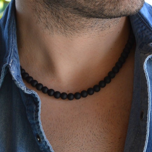 Men Choker Beaded Necklace - Etsy